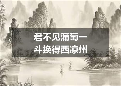 君不见蒲萄一斗换得西凉州