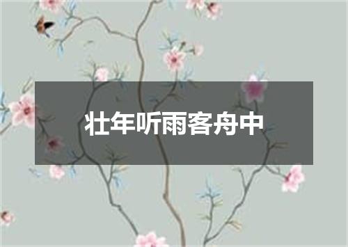 壮年听雨客舟中