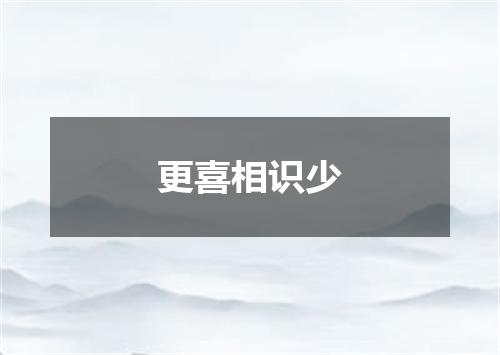 更喜相识少