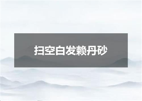 扫空白发赖丹砂