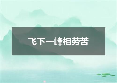 飞下一峰相劳苦