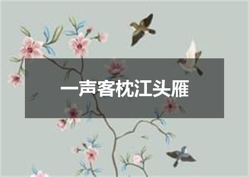 一声客枕江头雁