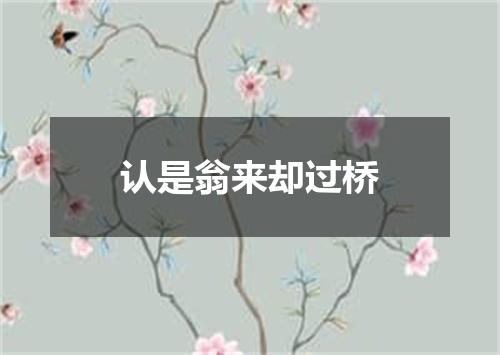 认是翁来却过桥