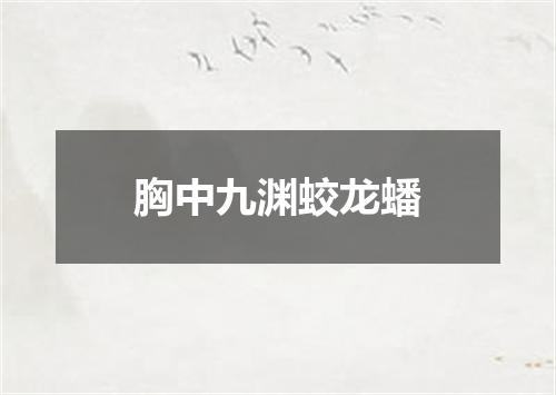 胸中九渊蛟龙蟠