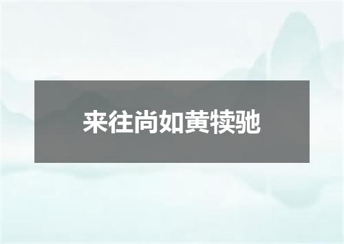 来往尚如黄犊驰