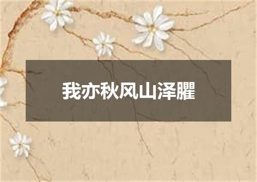我亦秋风山泽臞