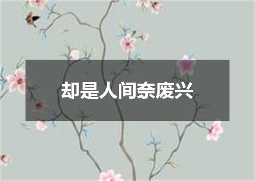 却是人间奈废兴