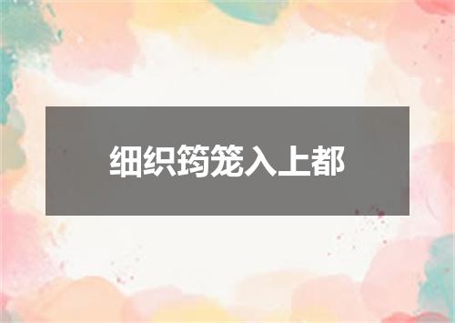 细织筠笼入上都