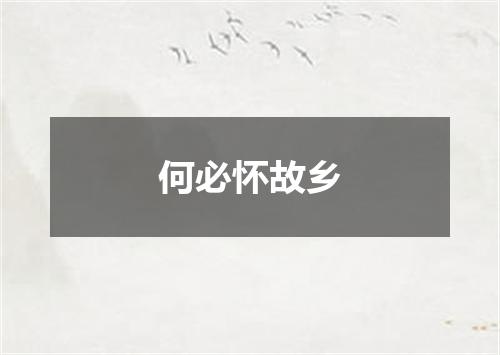 何必怀故乡
