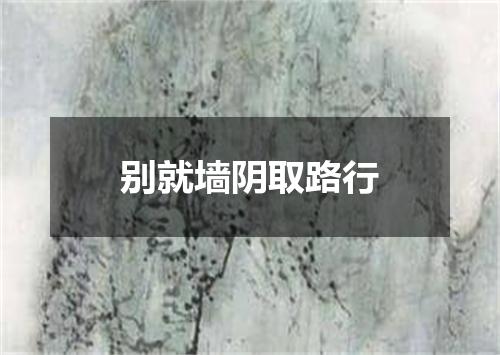 别就墙阴取路行