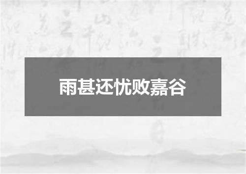 雨甚还忧败嘉谷