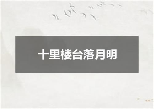 十里楼台落月明