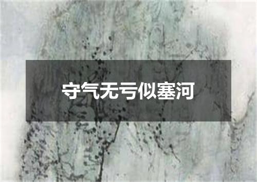 守气无亏似塞河