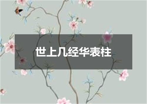 世上几经华表柱