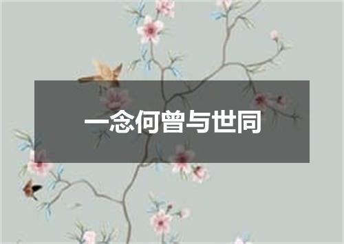一念何曾与世同