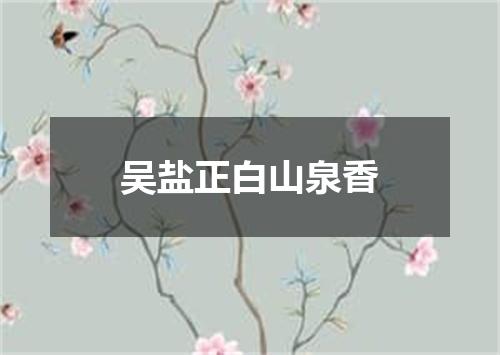 吴盐正白山泉香