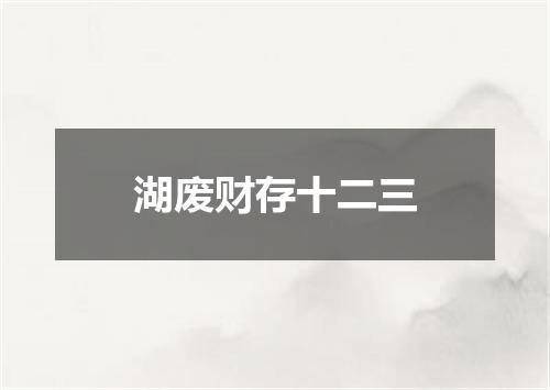 湖废财存十二三