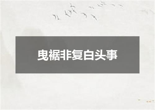 曳裾非复白头事