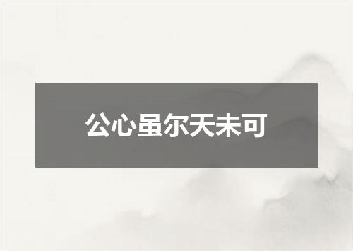公心虽尔天未可