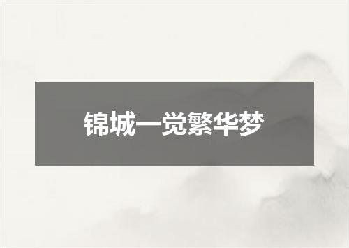 锦城一觉繁华梦