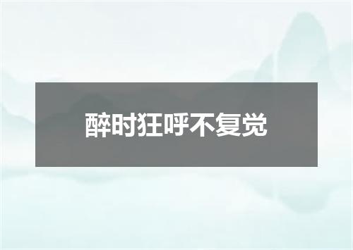 醉时狂呼不复觉