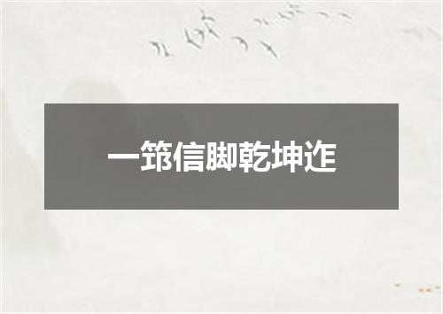 一筇信脚乾坤迮