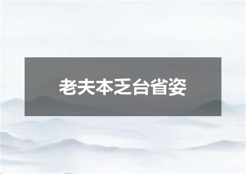 老夫本乏台省姿