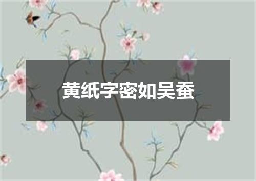 黄纸字密如吴蚕