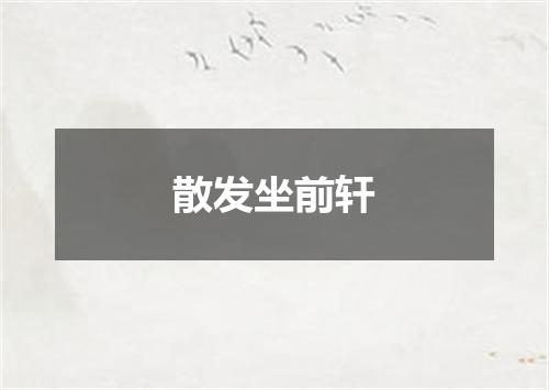 散发坐前轩
