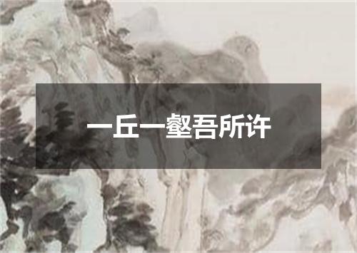 一丘一壑吾所许