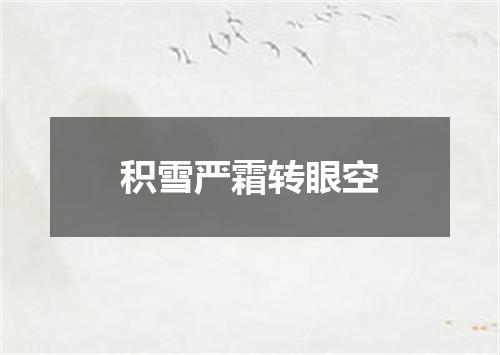 积雪严霜转眼空