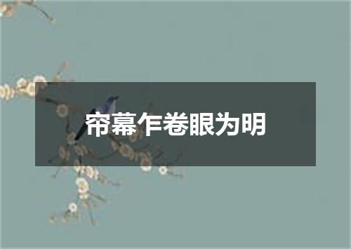 帘幕乍卷眼为明