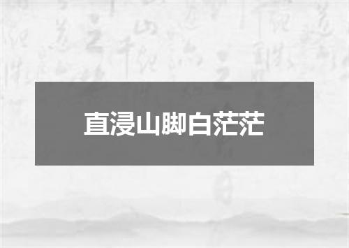 直浸山脚白茫茫