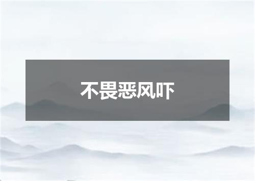 不畏恶风吓