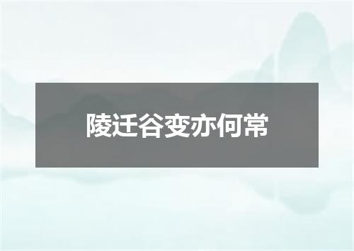 陵迁谷变亦何常
