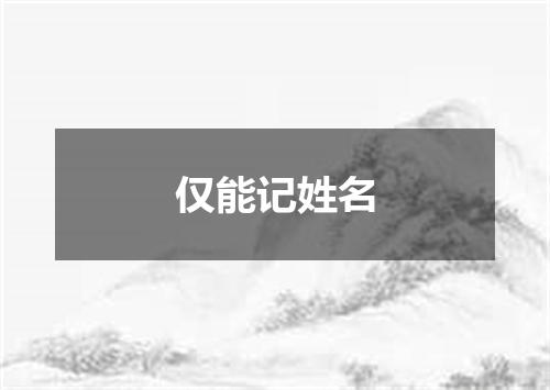 仅能记姓名