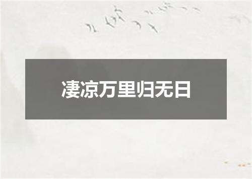 凄凉万里归无日