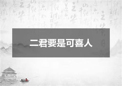 二君要是可喜人