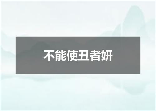不能使丑者妍
