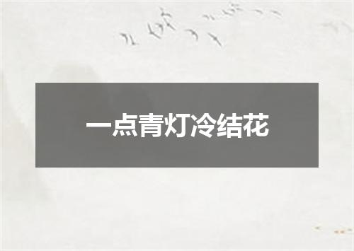 一点青灯冷结花