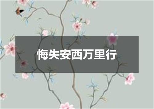 悔失安西万里行