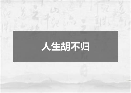 人生胡不归