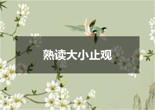 熟读大小止观