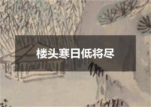 楼头寒日低将尽