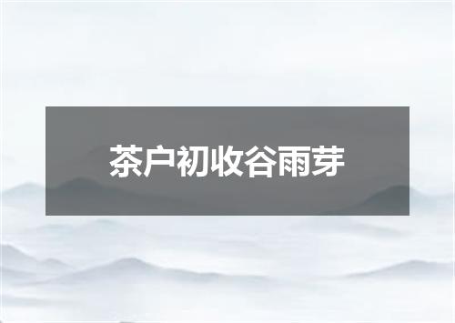 茶户初收谷雨芽