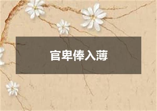 官卑俸入薄