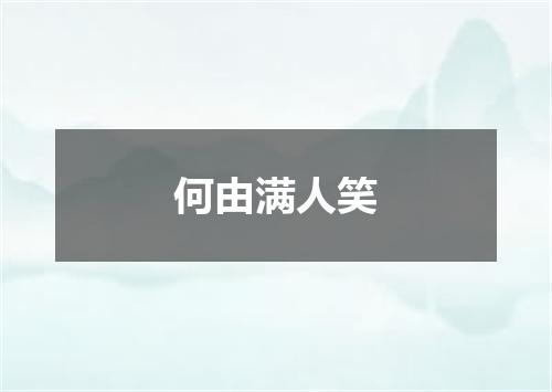 何由满人笑