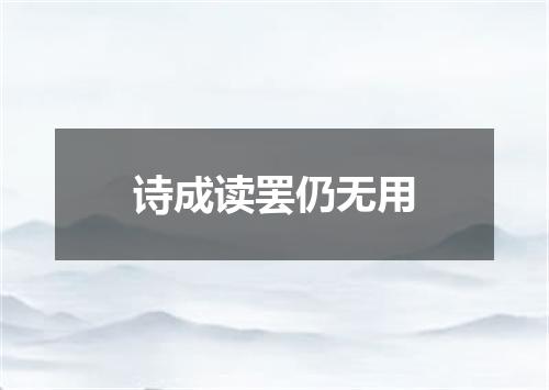 诗成读罢仍无用
