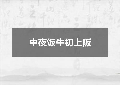 中夜饭牛初上阪