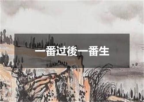 一番过後一番生
